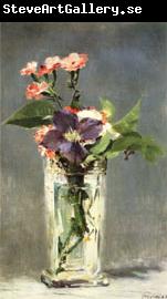 Edouard Manet Carnations and Clematis in a Crystal Vase